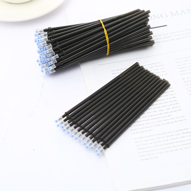 50 vnt./pak. Korėjos ištrinamo gelio rašiklio rašalo, juodos mėlynos blykstės kasetės mokyklinės biuro reikmenys, stacionarios raštinės reikmenys