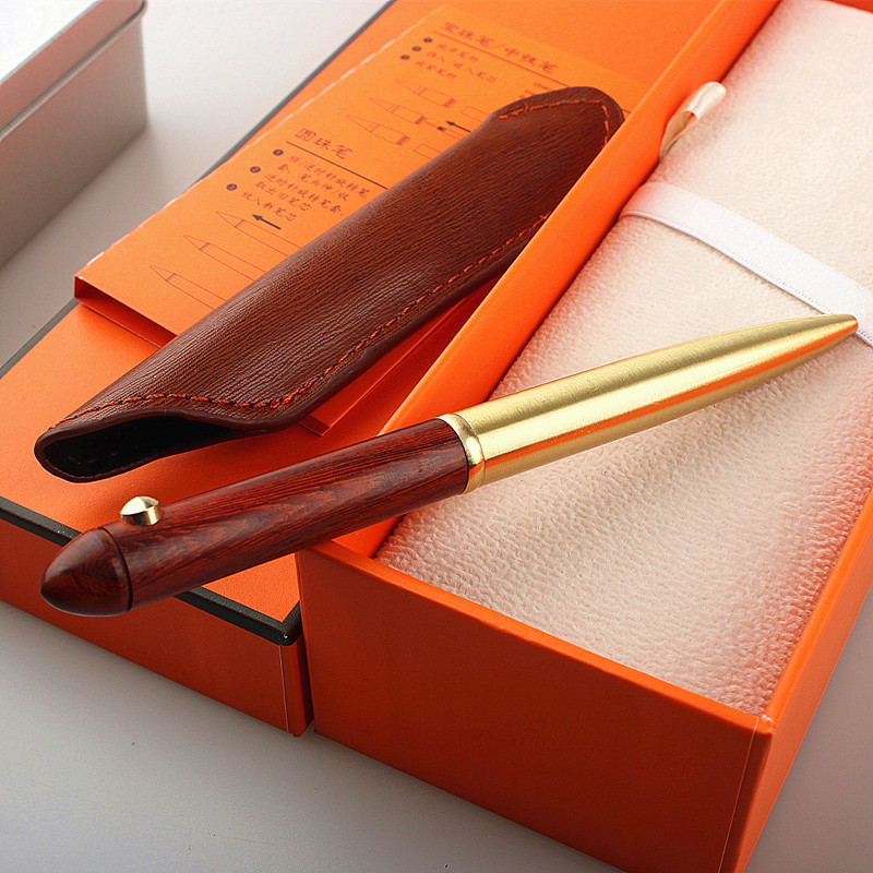 koka un bronzas Metāla lodīšu pildspalva Tintes zīmju pildspalva Rotējoša melna Šveice Uzpilde Biznesa parakstīšana Skola Biroja kancelejas preces