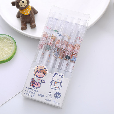 6Pcs/Set Kawaii Animal Dinosaur Press Gel olovka Slatka božićna anime olovka za djevojku Povratak u školu i ured. Pribor za pisanje.