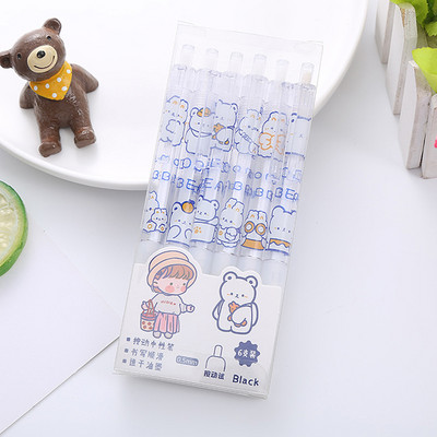 6Pcs/Set Kawaii Animal Dinosaur Press Gel olovka Slatka božićna anime olovka za djevojku Povratak u školu i ured. Pribor za pisanje.