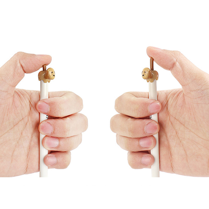 4 bucăți/set câine alb negru 0,5 mm pixuri cu gel de desene animate cu cerneală neagră tip presă stilou de scris Papetarie de birou Cadouri școlare Rechizite Kawaii