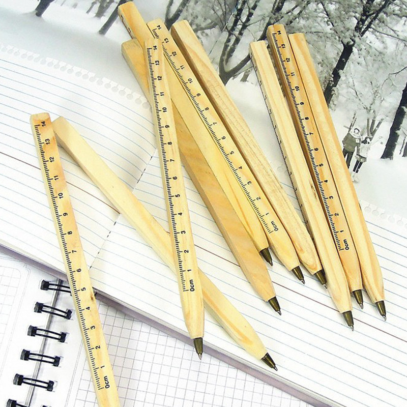 5 kom Drvene 0,7 mm crne višenamjenske kemijske olovke Kreativno ravnalo Alat Olovke Školski uredski pribor za pisanje Korejski pribor