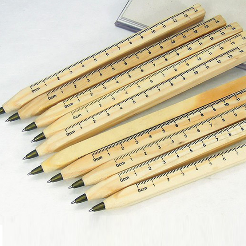 5 kom Drvene 0,7 mm crne višenamjenske kemijske olovke Kreativno ravnalo Alat Olovke Školski uredski pribor za pisanje Korejski pribor