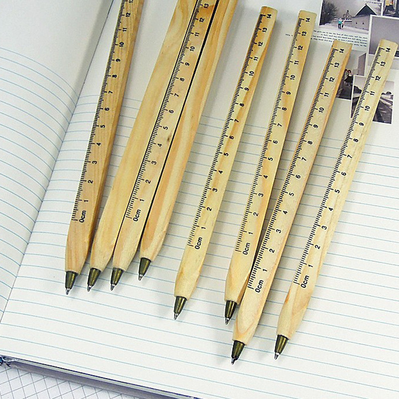 5 kom Drvene 0,7 mm crne višenamjenske kemijske olovke Kreativno ravnalo Alat Olovke Školski uredski pribor za pisanje Korejski pribor