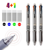 5 в 1 многоцветни химикалки с 4 цвята сменяеми пълнители за химикалки 1 автоматичен молив Каваи Канцеларски принадлежности Горна гума