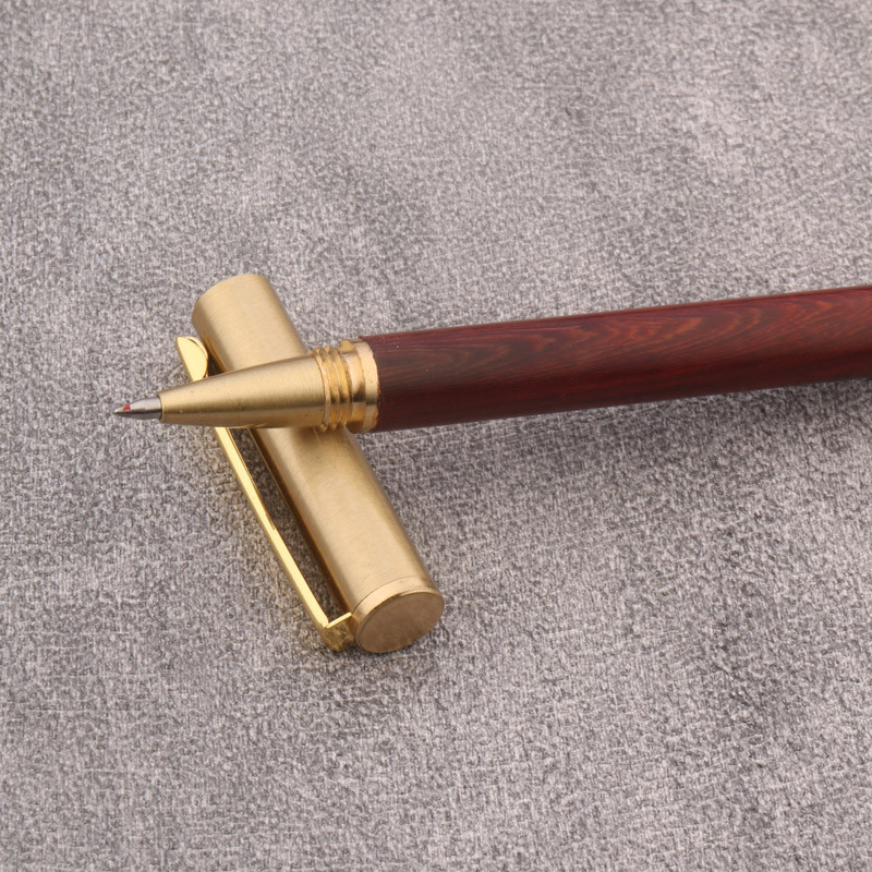 Aukštos kokybės 86 raudonos medienos ritininis rašiklis, žalvarinis sukamas kaligrafijos parašo rašalo rašikliai, skirti rašyti