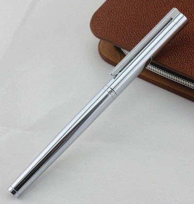 Κομψό Jinhao 126 Silver Clio Μαύρο Περιστρεφόμενο στυλό Ομαλό μαύρο μελάνι Πλήρες μεταλλικό στυλό για γράψιμο σχολικών ειδών