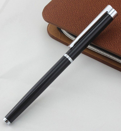 Κομψό Jinhao 126 Silver Clio Μαύρο Περιστρεφόμενο στυλό Ομαλό μαύρο μελάνι Πλήρες μεταλλικό στυλό για γράψιμο σχολικών ειδών