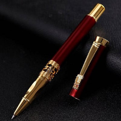 Luksuzna metalna olovka Zlatni poklon 0,5 MM roler olovka s punim matiranim crvenim priborom Uredski školski pribor Poklon za pisanje