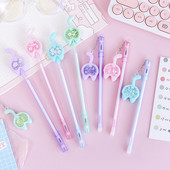 4 gabalu Lytwtw rakstāmpiederumi Kawaii gēla pildspalva skolas biroja piederumi, jauni radoši kaķa astes mirdzumi atpūtai, jauka gēla pildspalva