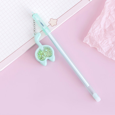 4 gabalu Lytwtw rakstāmpiederumi Kawaii gēla pildspalva skolas biroja piederumi, jauni radoši kaķa astes mirdzumi atpūtai, jauka gēla pildspalva