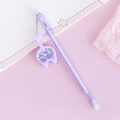 4 gabalu Lytwtw rakstāmpiederumi Kawaii gēla pildspalva skolas biroja piederumi, jauni radoši kaķa astes mirdzumi atpūtai, jauka gēla pildspalva