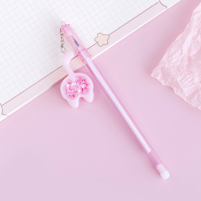 4 gabalu Lytwtw rakstāmpiederumi Kawaii gēla pildspalva skolas biroja piederumi, jauni radoši kaķa astes mirdzumi atpūtai, jauka gēla pildspalva