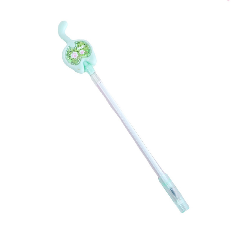 4 gabalu Lytwtw rakstāmpiederumi Kawaii gēla pildspalva skolas biroja piederumi, jauni radoši kaķa astes mirdzumi atpūtai, jauka gēla pildspalva