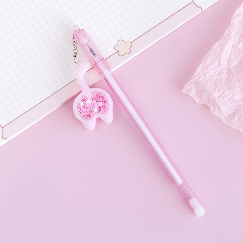 4 gabalu Lytwtw rakstāmpiederumi Kawaii gēla pildspalva skolas biroja piederumi, jauni radoši kaķa astes mirdzumi atpūtai, jauka gēla pildspalva