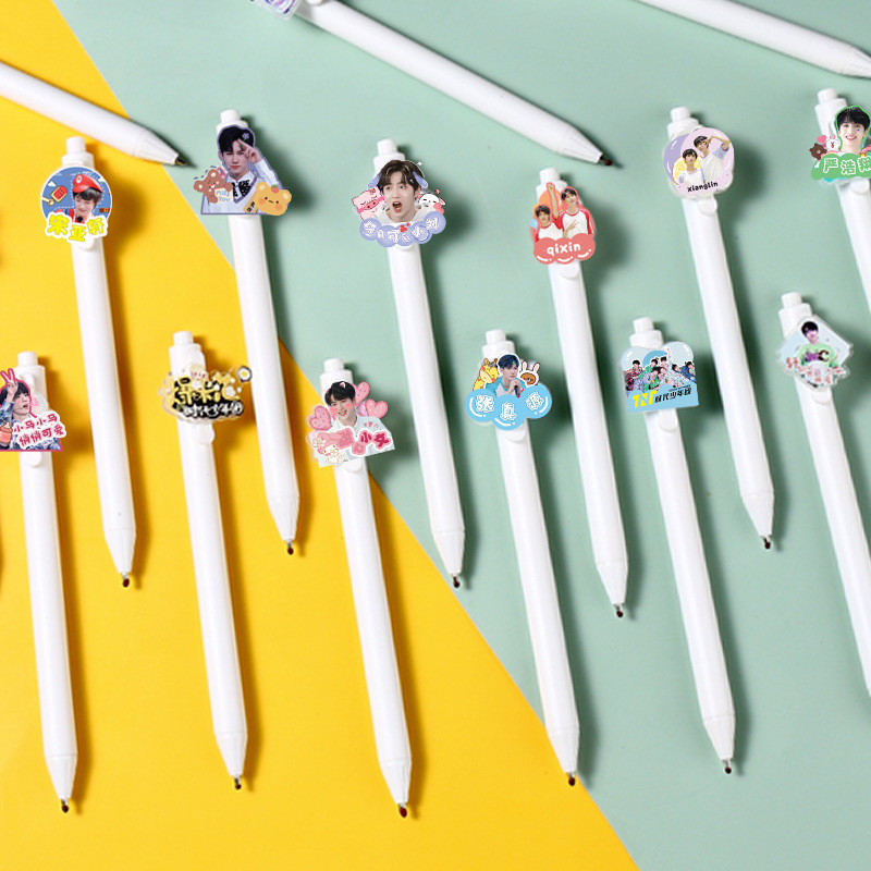 6PC/SET TNT Song Yaxuan Liu Yaowen He Junling Yan Haoxiang Ma Jiaqi Ding Chengxin Zhang Zhenyuan Press Gel Water Signature Pen