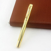 1kom luksuzne zlatne glatke roler olovke s crnim punjenjem od 0,5 mm visokokvalitetne metalne tintne olovke za studentski uredski pribor