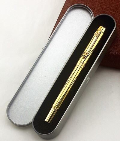 1kom luksuzne zlatne glatke roler olovke s crnim punjenjem od 0,5 mm visokokvalitetne metalne tintne olovke za studentski uredski pribor