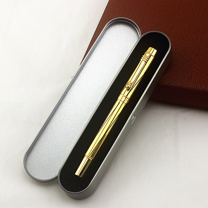 1kom luksuzne zlatne glatke roler olovke s crnim punjenjem od 0,5 mm visokokvalitetne metalne tintne olovke za studentski uredski pribor