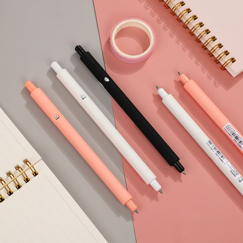 JIANWU 1 kom 0,5 mm slatki medvjed anime gel olovka crna ružičasta bijela jednobojna kawaii neutralna olovka školski uredski pribor dječji pribor