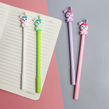 4 части Lytwtw\'s Stationery Cute Kawaii Cartoon Rabbit Gel Pen Училищни офис консумативи Creative Sweet Lovely Pen