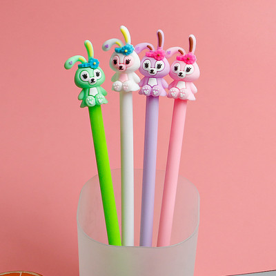 4-dielne Lytwtw's Papiernictvo Roztomilé Kawaii Kreslený králik Gélové pero Školské Kancelárske potreby Kreatívne Sladké Krásne Pero