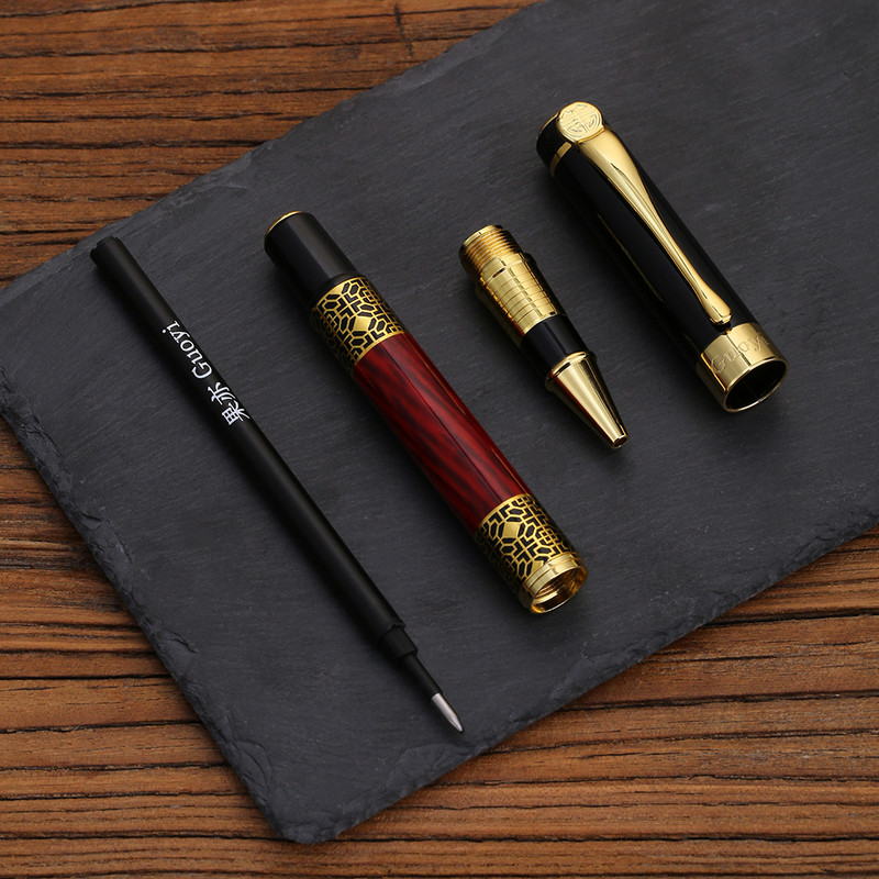 Guoyi A105 Luxury Eenvoudige Business Examen augstas klases metāla dāvanas masu pielāgošanas logotips Signature Gel Pen Journal Levert