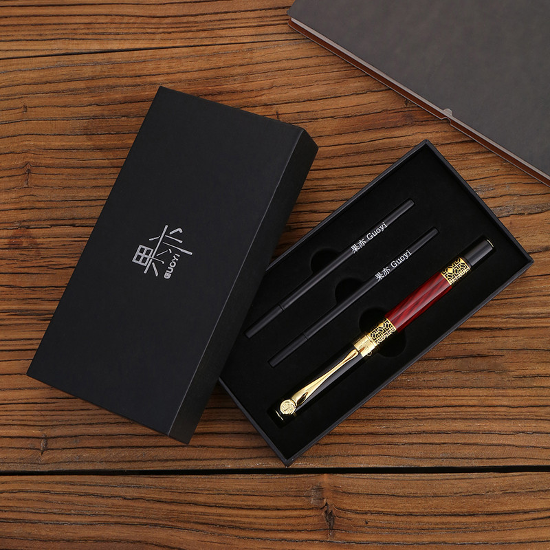 Guoyi A105 Luxury Eenvoudige Business Examen augstas klases metāla dāvanas masu pielāgošanas logotips Signature Gel Pen Journal Levert