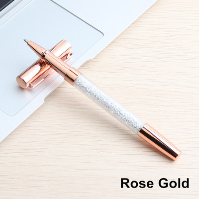 Baikingift Diamond Crystal Pen Kemijska olovka Prsten Wedding Office 0,7 mm Studentska dopisnica za dar Prilagođeni logo
