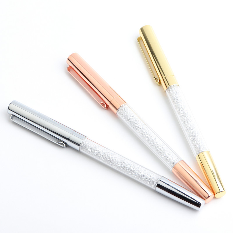 Baikingift Diamond Crystal Pen Kemijska olovka Prsten Wedding Office 0,7 mm Studentska dopisnica za dar Prilagođeni logo