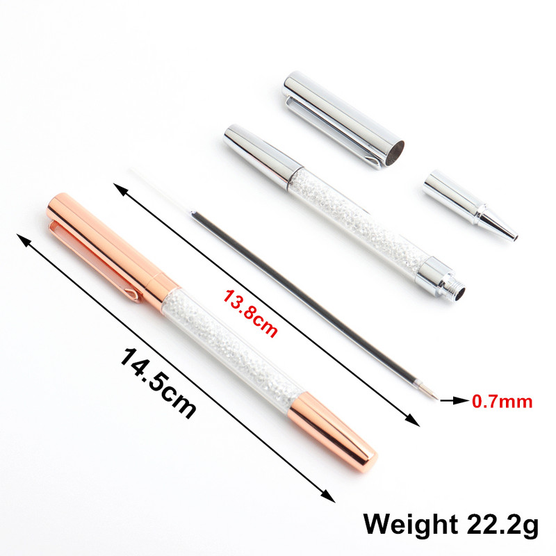 Baikingift Diamond Crystal Pen Kemijska olovka Prsten Wedding Office 0,7 mm Studentska dopisnica za dar Prilagođeni logo