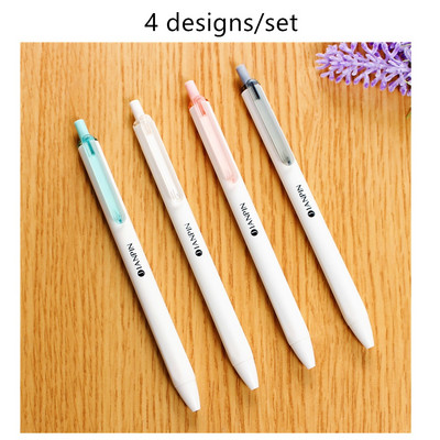 Jednostavne i svježe gel olovke od 4 komada Crystal Clip 0,5 mm crna tintna olovka za pisanje Uredski školski pribor A6496