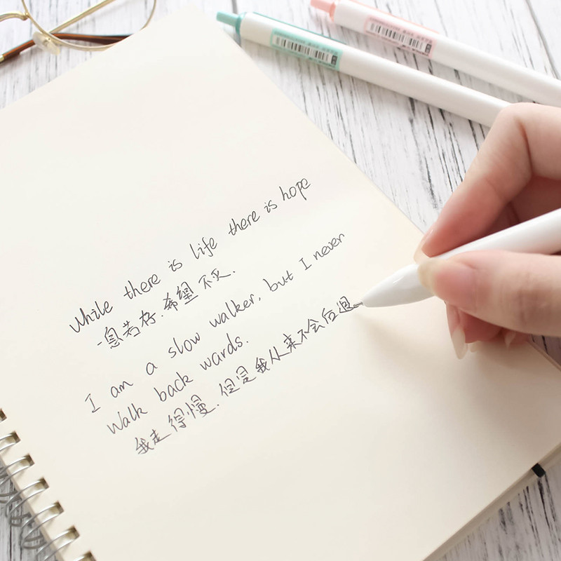 Jednostavne i svježe gel olovke od 4 komada Crystal Clip 0,5 mm crna tintna olovka za pisanje Uredski školski pribor A6496