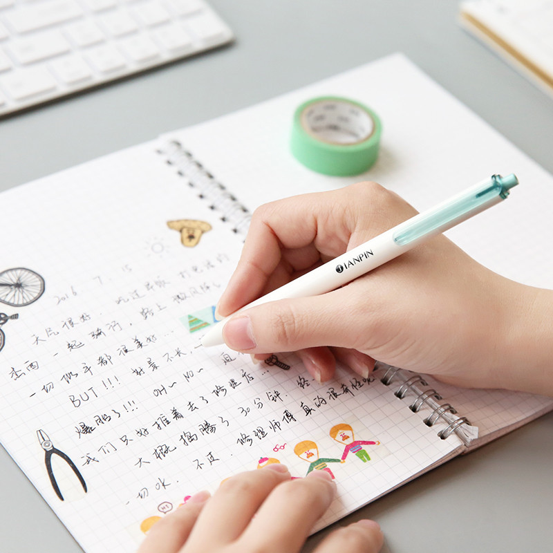 Jednostavne i svježe gel olovke od 4 komada Crystal Clip 0,5 mm crna tintna olovka za pisanje Uredski školski pribor A6496