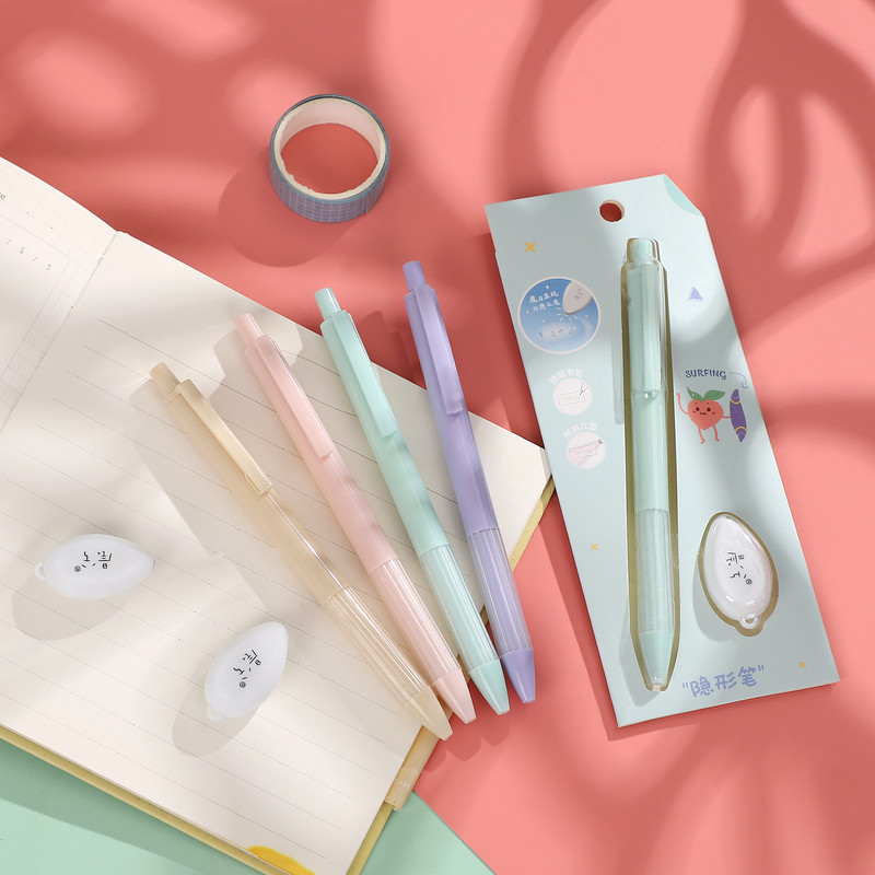 Pen gel invizibil fluorescent creativ, decorare jurnal drăguț, desen pentru student, stilou invizibil, papetărie Kawaii, consumabile de scris