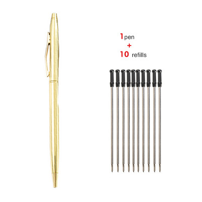 11 τμχ/σετ Προσαρμοσμένο πολυτελές μεταλλικό στυλό με μπίλια Χρυσό Ασημί ουδέτερο στυλό Επαγγελματικά διαφημιστικά στυλό Σχολικά είδη γραφείου Δώρα