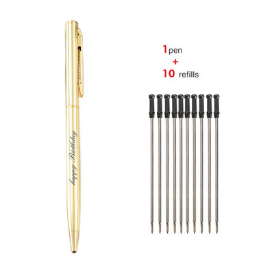 11 τμχ/σετ Προσαρμοσμένο πολυτελές μεταλλικό στυλό με μπίλια Χρυσό Ασημί ουδέτερο στυλό Επαγγελματικά διαφημιστικά στυλό Σχολικά είδη γραφείου Δώρα