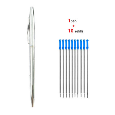 11 τμχ/σετ Προσαρμοσμένο πολυτελές μεταλλικό στυλό με μπίλια Χρυσό Ασημί ουδέτερο στυλό Επαγγελματικά διαφημιστικά στυλό Σχολικά είδη γραφείου Δώρα