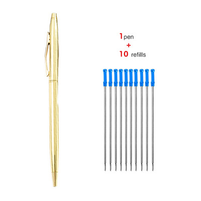 11 τμχ/σετ Προσαρμοσμένο πολυτελές μεταλλικό στυλό με μπίλια Χρυσό Ασημί ουδέτερο στυλό Επαγγελματικά διαφημιστικά στυλό Σχολικά είδη γραφείου Δώρα