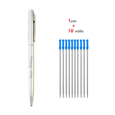 11 τμχ/σετ Προσαρμοσμένο πολυτελές μεταλλικό στυλό με μπίλια Χρυσό Ασημί ουδέτερο στυλό Επαγγελματικά διαφημιστικά στυλό Σχολικά είδη γραφείου Δώρα