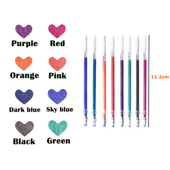 Изтриваема гел химикалка 8 цвята Изтриваема писалка с пълнител Комплект пръти Стилове Rainbow Миеща се дръжка Творчески канцеларски химикалки за рисуване за училище