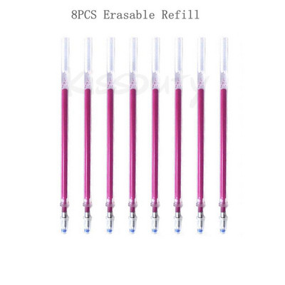 Pix cu gel ștergabil 8 culori Pix ștergător Set de tije de reumplere Stiluri Curcubeu Mâner lavabil Desen creativ Pixuri de papetărie pentru școală