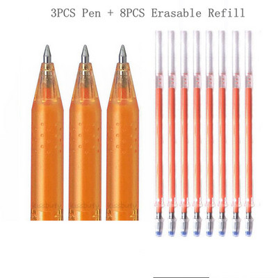 Pix cu gel ștergabil 8 culori Pix ștergător Set de tije de reumplere Stiluri Curcubeu Mâner lavabil Desen creativ Pixuri de papetărie pentru școală