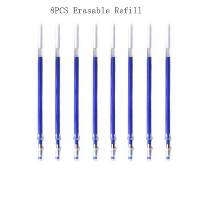 Pix cu gel ștergabil 8 culori Pix ștergător Set de tije de reumplere Stiluri Curcubeu Mâner lavabil Desen creativ Pixuri de papetărie pentru școală