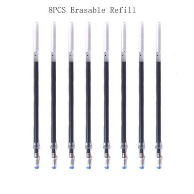 Pix cu gel ștergabil 8 culori Pix ștergător Set de tije de reumplere Stiluri Curcubeu Mâner lavabil Desen creativ Pixuri de papetărie pentru școală