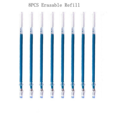 Pix cu gel ștergabil 8 culori Pix ștergător Set de tije de reumplere Stiluri Curcubeu Mâner lavabil Desen creativ Pixuri de papetărie pentru școală