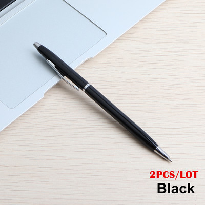 2/11/20PCS Kemijska olovka Rotirajuća šipka od nehrđajućeg čelika Metalna kemijska olovka Pribor Kemijska olovka 0,7 mm Plava tinta Uredski i školski pribor