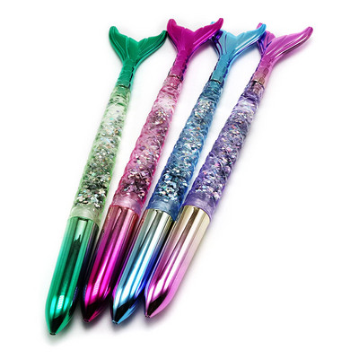 4 buc. Pix Kawaii Sirenă 1,0 mm Pix cu bile cu cerneală albastră Bullet Point Papetărie de birou și școală Pixuri drăguțe pentru semnătură Cadou