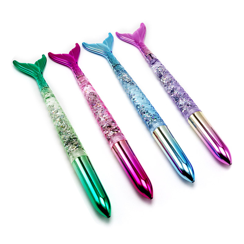 4 buc. Pix Kawaii Sirenă 1,0 mm Pix cu bile cu cerneală albastră Bullet Point Papetărie de birou și școală Pixuri drăguțe pentru semnătură Cadou