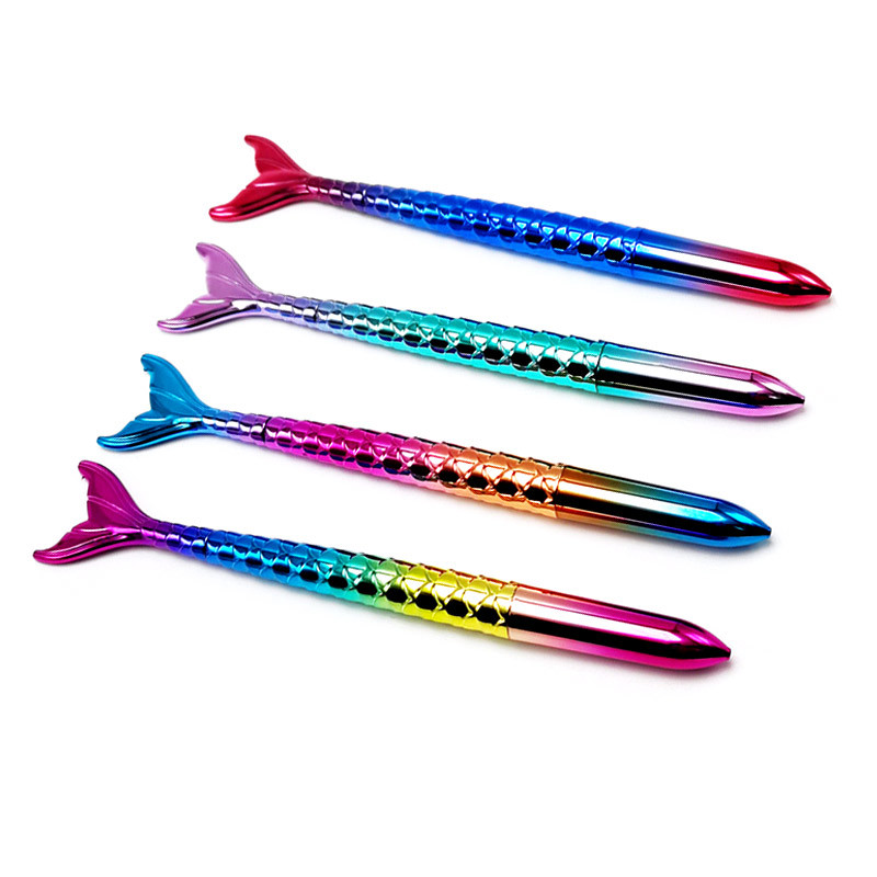 4 buc. Pix Kawaii Sirenă 1,0 mm Pix cu bile cu cerneală albastră Bullet Point Papetărie de birou și școală Pixuri drăguțe pentru semnătură Cadou